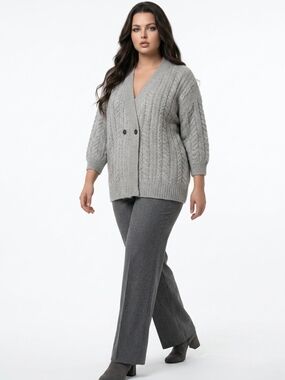 NAADAM Oversized Wool Cashmere Cable Knit Cardigan | NWT
